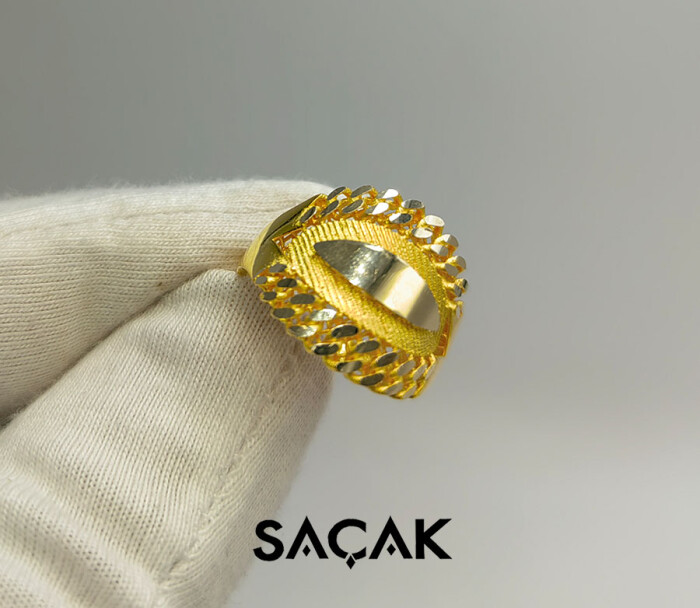 14 Ayar İşlemeli Altın Telkari Yüzük - SAÇAK KUYUMCULUK