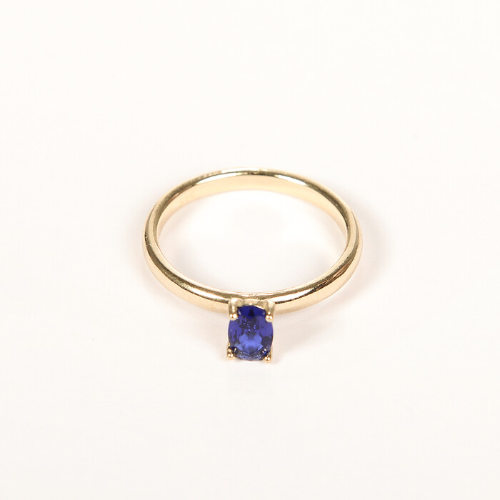 Baget Oval Lacivert Altın Yüzük 859 - SAÇAK KUYUMCULUK