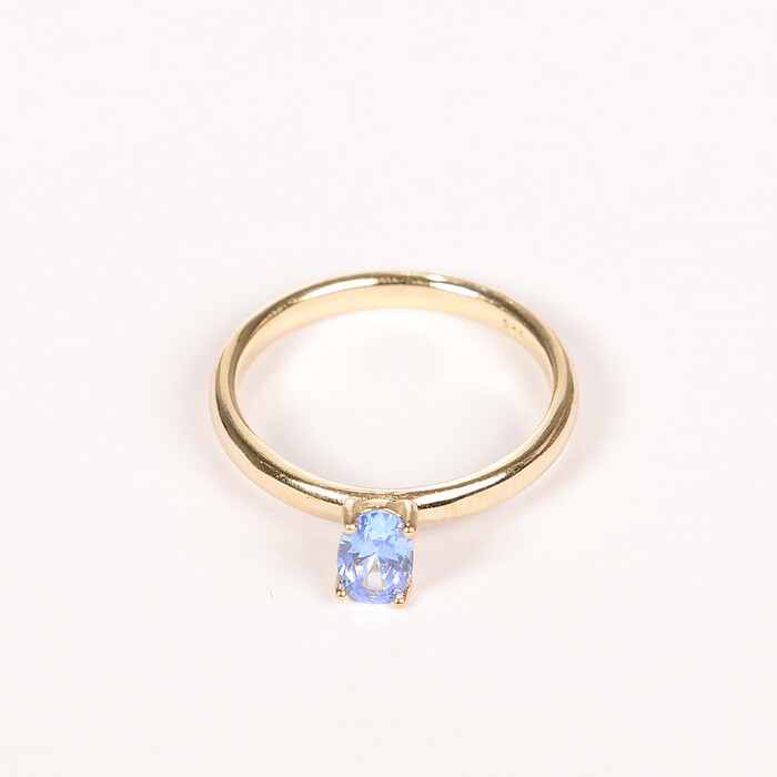 Baget Oval Mavi Altın Yüzük 857 - SAÇAK KUYUMCULUK