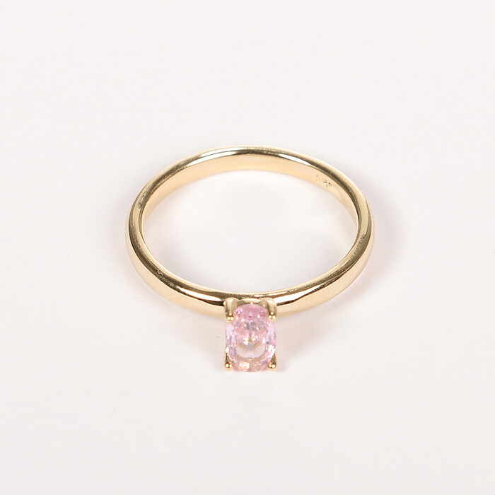 Baget Oval Pembe Altın Yüzük 861 - SAÇAK KUYUMCULUK