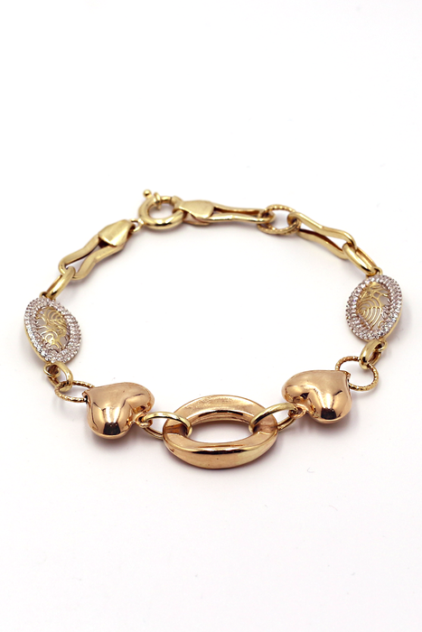 Fantezi Kalp Figürlü Altın Bileklik - SAÇAK KUYUMCULUK