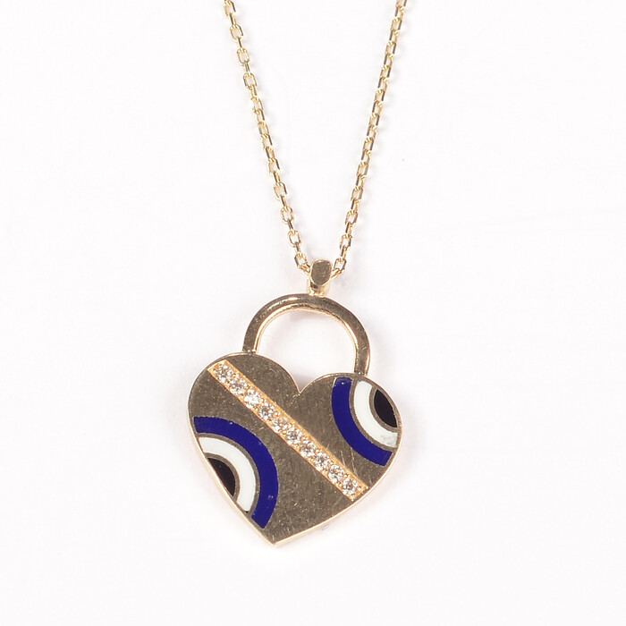 Kalp Nazar Tasarım Altın Kolye 749 - SAÇAK KUYUMCULUK