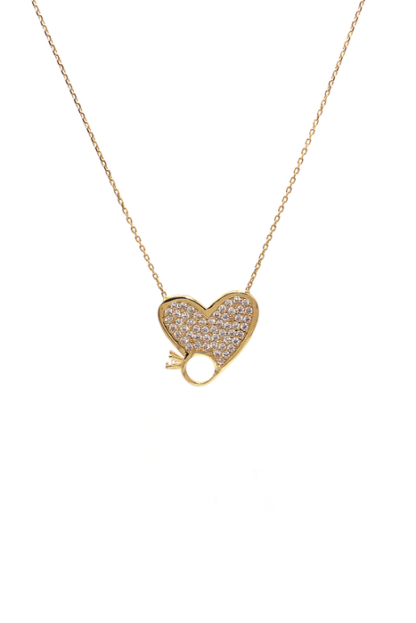 Kalp Tektaş Tasarım Altın Kolye - SAÇAK KUYUMCULUK