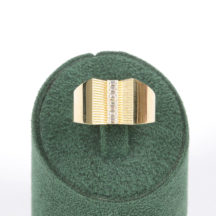 Özel Tasarım Baget Taşlı Yüzük (14 Ayar Altın) - SAÇAK KUYUMCULUK