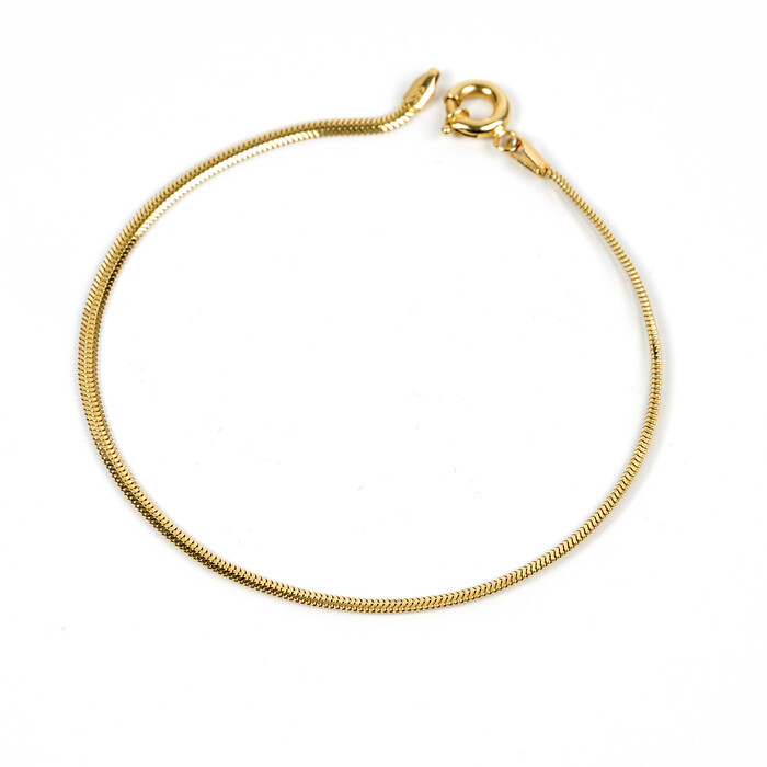 Özel Tasarım Balık Sırtı Gemici Kilitli Bileklik (14 Ayar Altın) - SAÇAK KUYUMCULUK