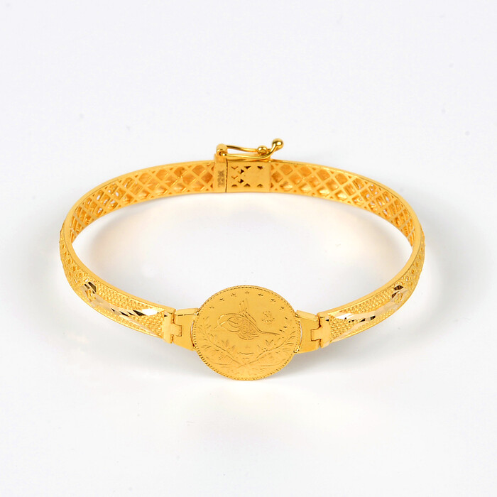 Özel Tasarım Reşat Yarımlı Kelepçe Bilezik (22 Ayar Altın) - SAÇAK KUYUMCULUK