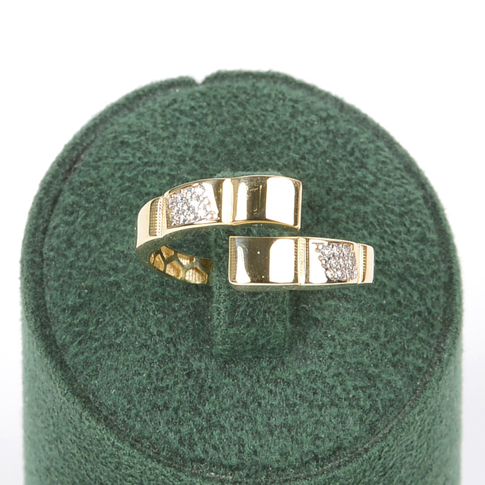 Özel Tasarım Sarmal Taşlı Yüzükk (14 Ayar Altın) - SAÇAK KUYUMCULUK