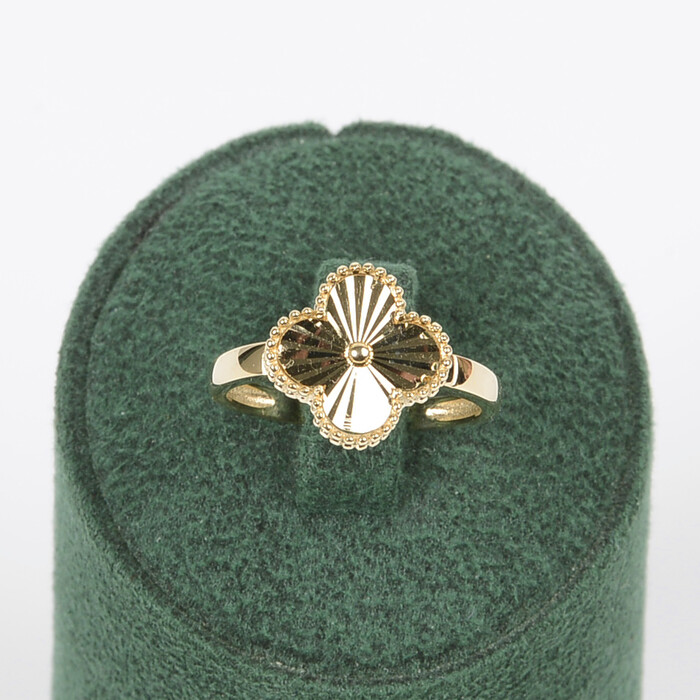 Özel Tasarım Van Cleef Kalem İşlemeli Yüzük (14 Ayar Altın) - SAÇAK KUYUMCULUK