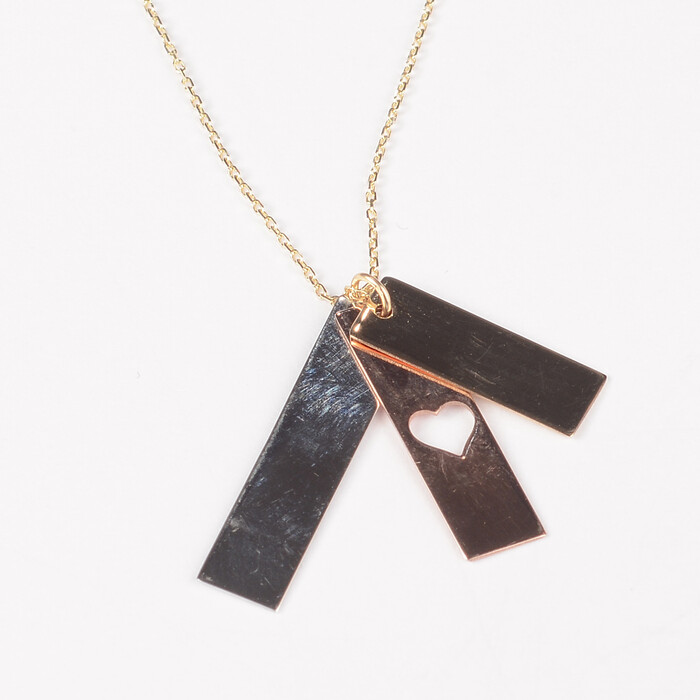 Plaka Kalp Tasarım Altın Kolye 779 - SAÇAK KUYUMCULUK