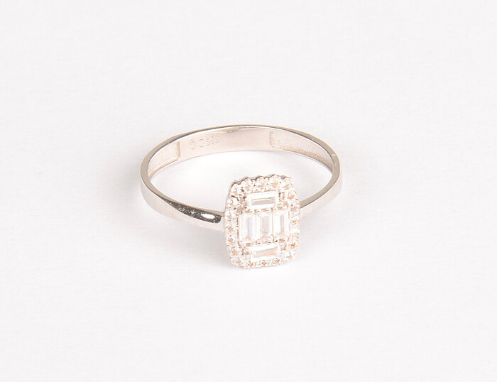 Tektaş Baget Beyaz Altın Yüzük 887 - SAÇAK KUYUMCULUK