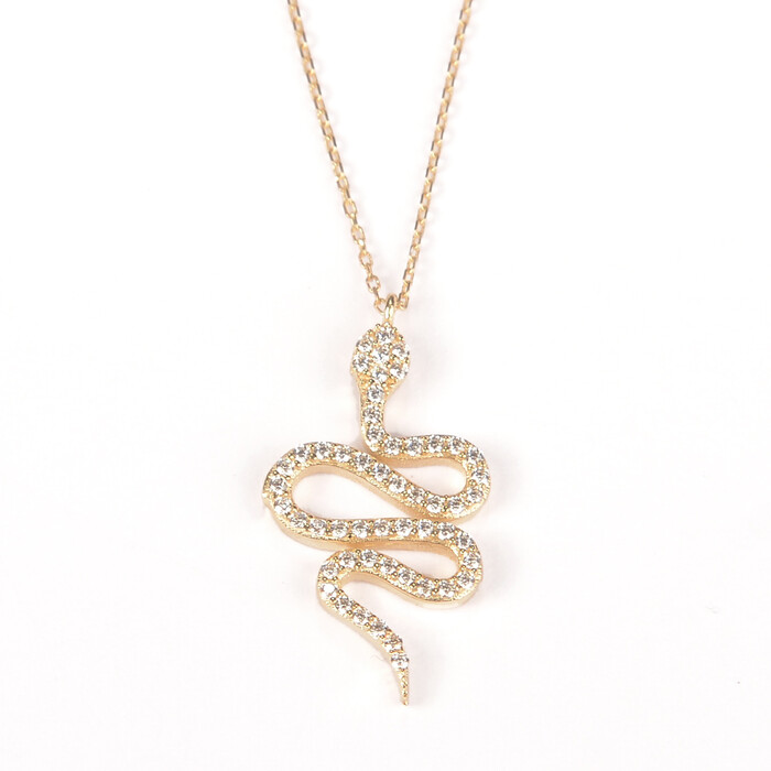 Yılan Tasarım Altın Kolye 689 - 